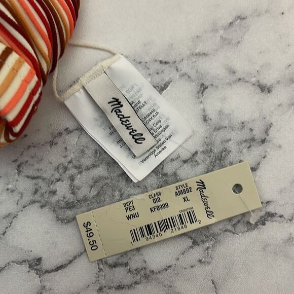 Madewell Ribbed Triangle Bikini Top in Ombré Stripe XL NWT - Picture 5 of 6